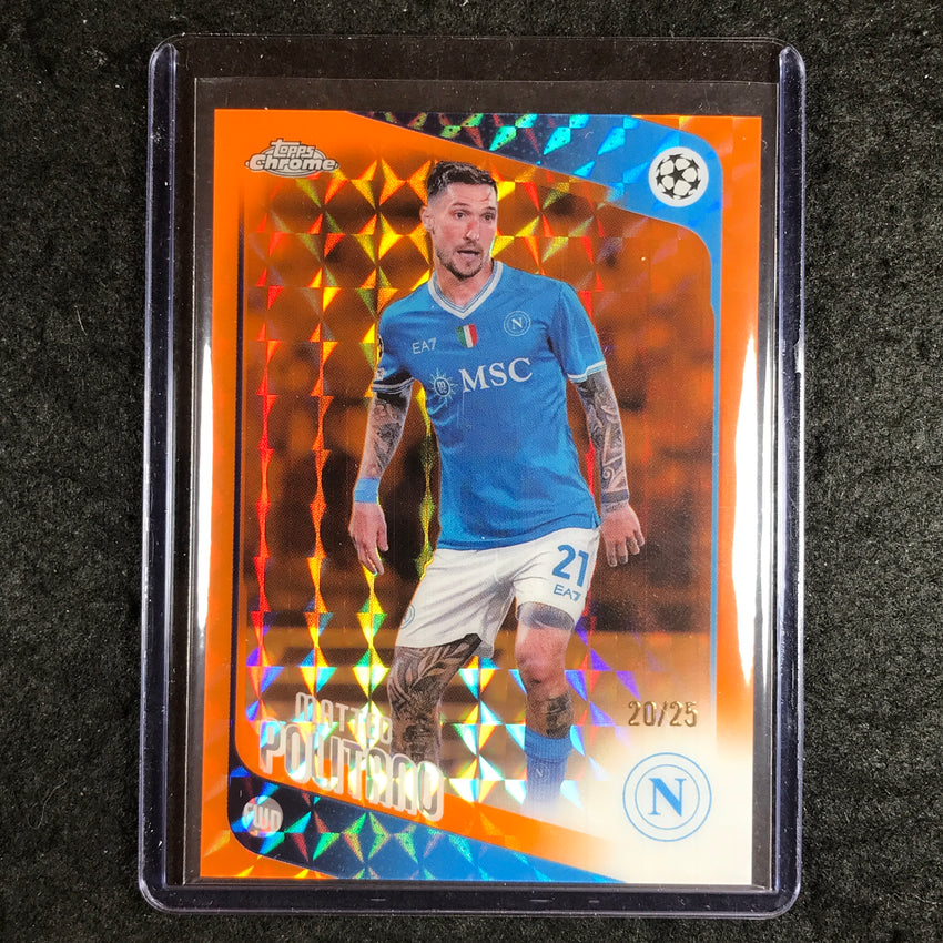 2025-26 Topps Chrome UEFA CC MATTEO POLITANO Orange Geometric 20/25