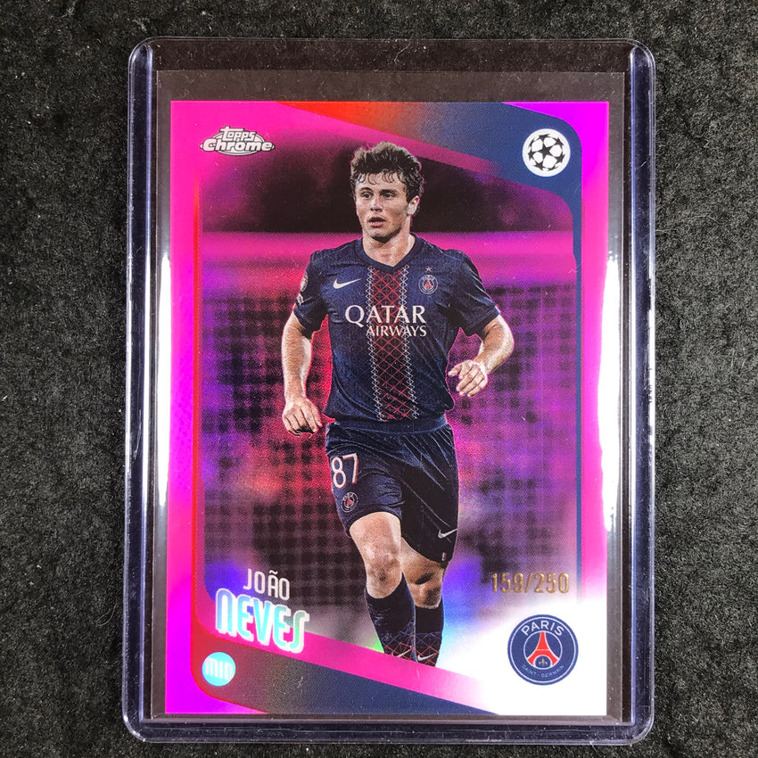 2025-26 Topps Chrome UEFA CC JOAO NEVES Pink Refractor 159/250