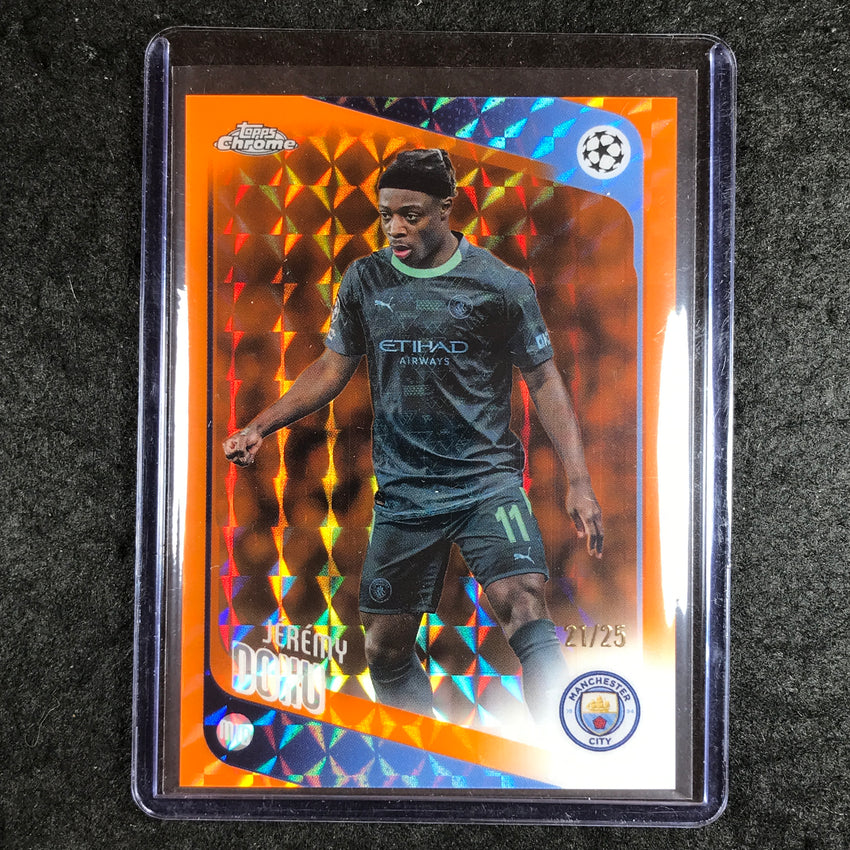 2025-26 Topps Chrome UEFA CC JEREMY DOKU Orange Geometric 21/25