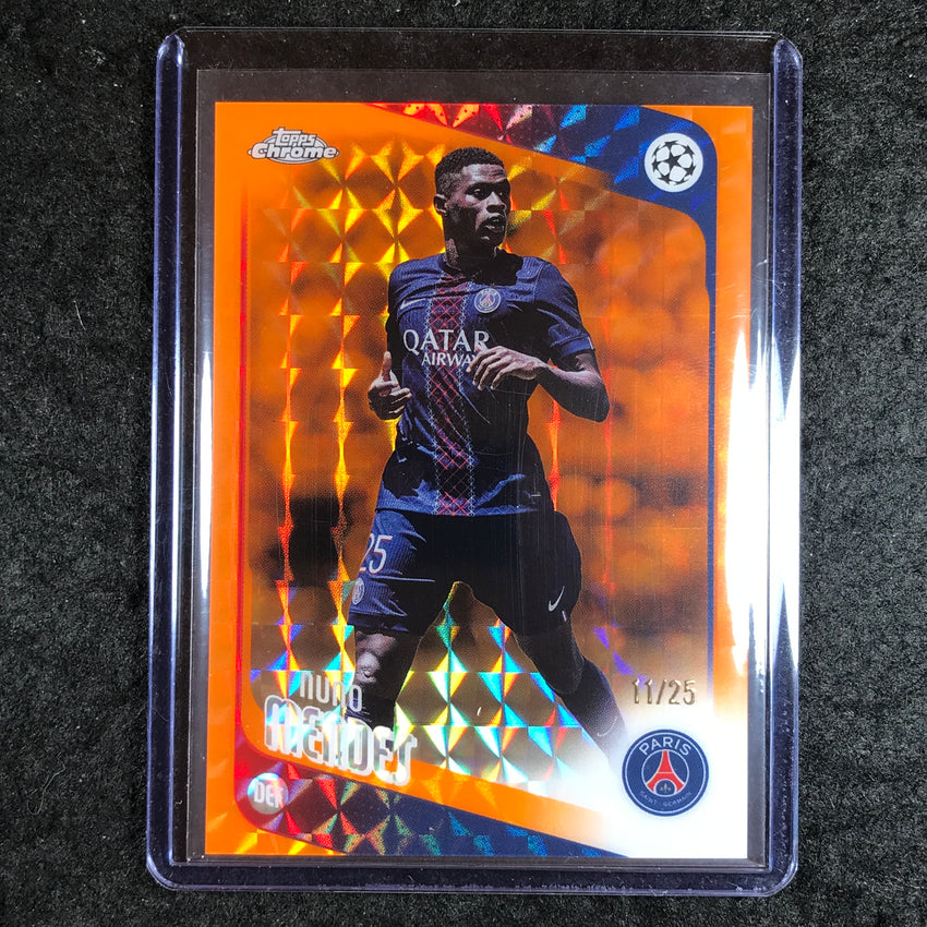 2025-26 Topps Chrome UEFA CC NUNO MENDES Orange Geometric 11/25
