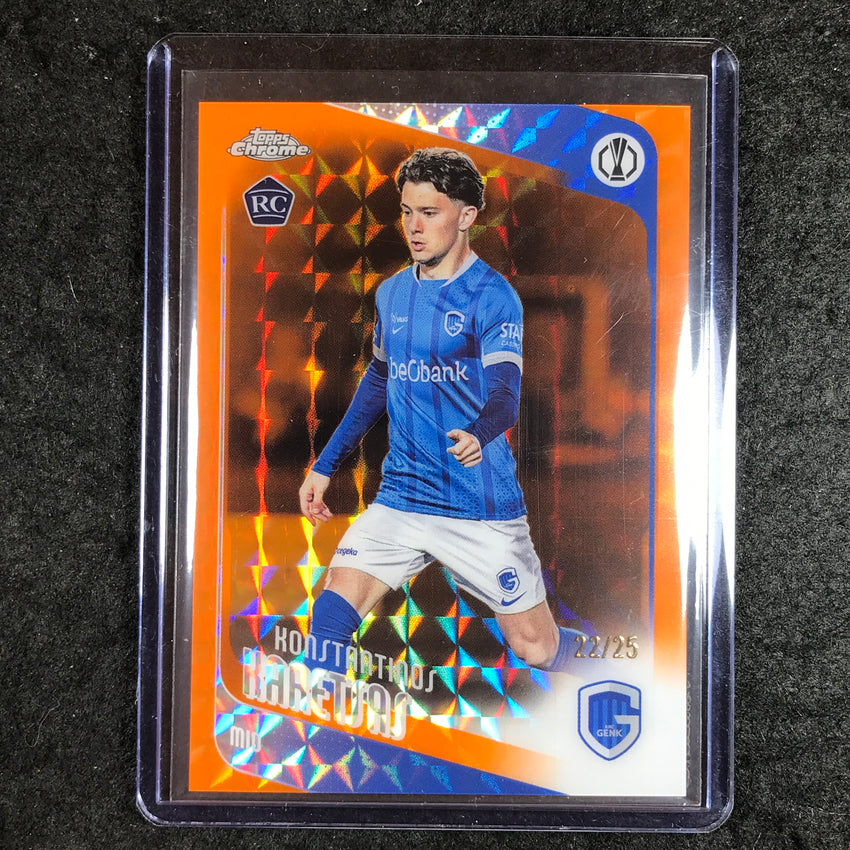 2025-26 Topps Chrome UEFA CC KONSTANTINOS KARETSAS Rookie Orange Geometric 22/25