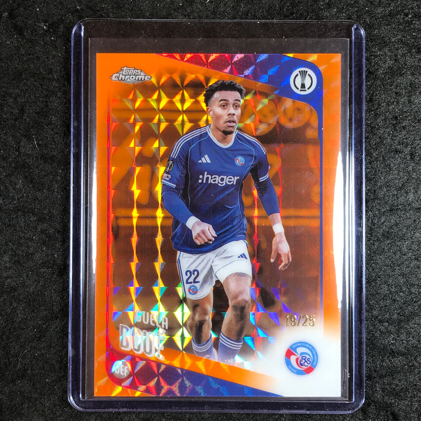 2025-26 Topps Chrome UEFA CC GUELA DOUE Orange Geometric 19/25