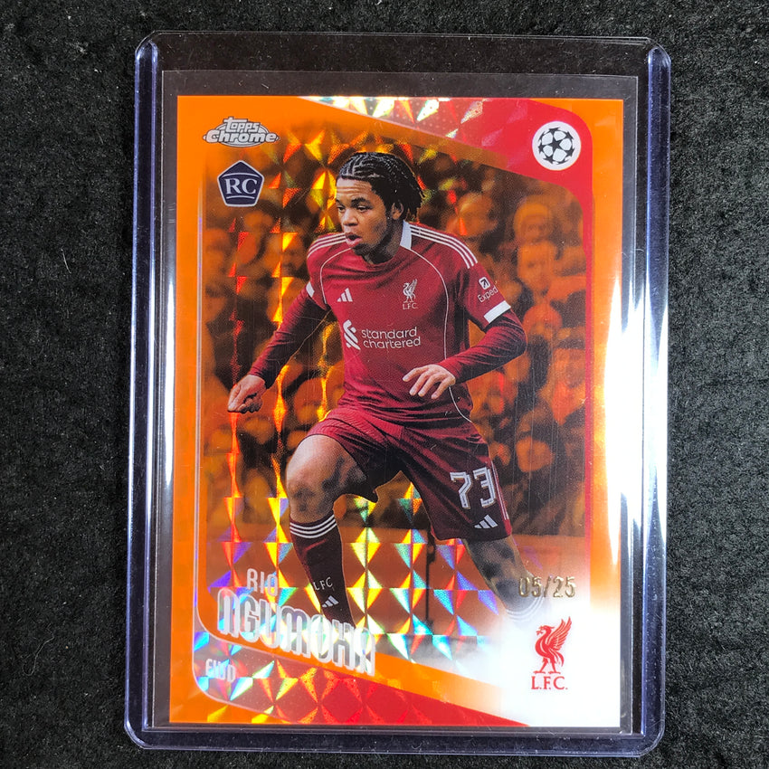 2025-26 Topps Chrome UEFA CC RIO NGUMOHA Rookie Orange Geometric 5/25