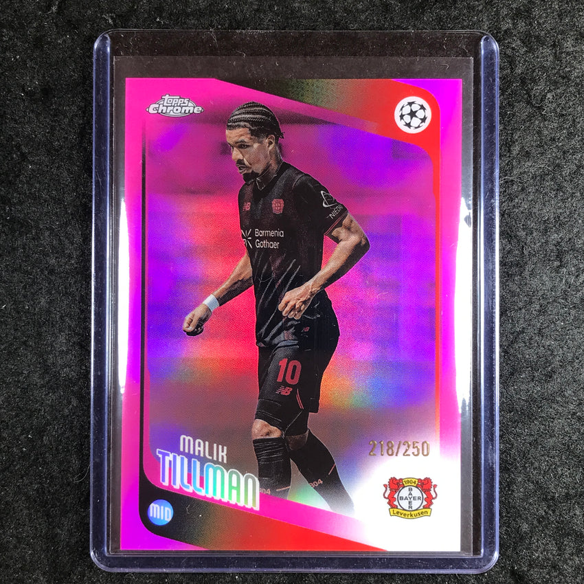 2025-26 Topps Chrome UEFA CC MALIK TILLMAN Pink Refractor 218/250