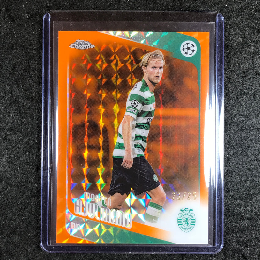 2025-26 Topps Chrome UEFA CC MORTEN HJULMAND Orange Geometric 23/25