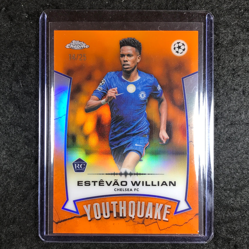 2025-26 Topps Chrome UEFA CC ESTEVAO WILLIAN Youthquake Rookie Orange 14/25