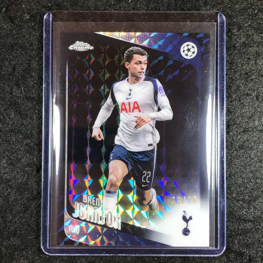 2025-26 Topps Chrome UEFA CC BRENNAN JOHNSON Black Geometric 2/10