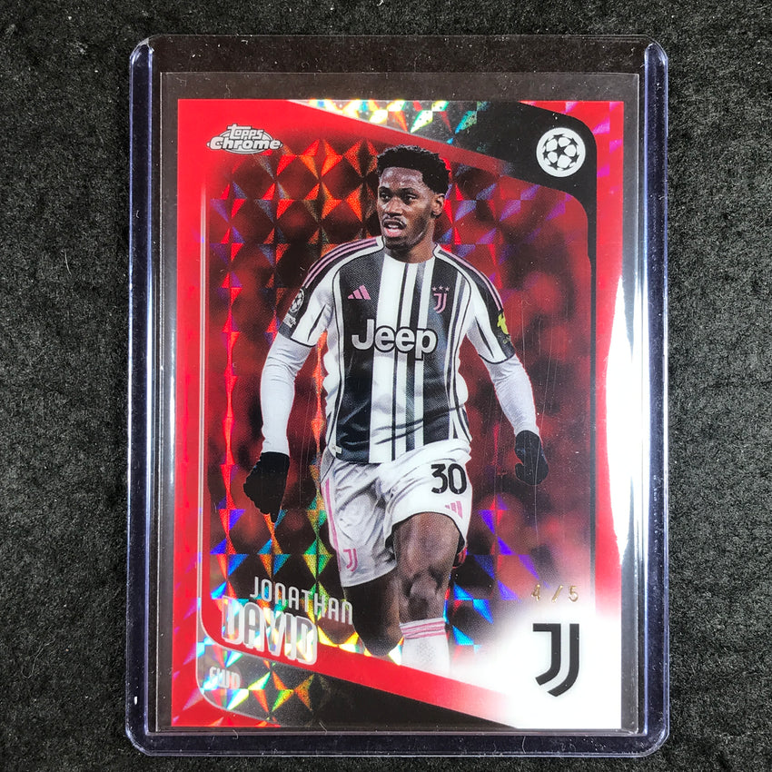 2025-26 Topps Chrome UEFA CC JONATHAN DAVID Red Geometric 4/5