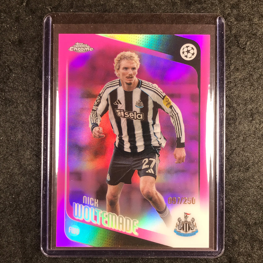 2025-26 Topps Chrome UEFA CC NICK WOLTEMADE Pink Refractor 97/250