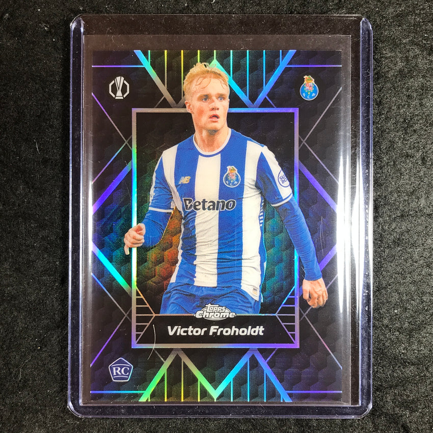 2025-26 Topps Chrome UEFA CC VICTOR FROHOLDT Rookie Shadow Etch SSP #20