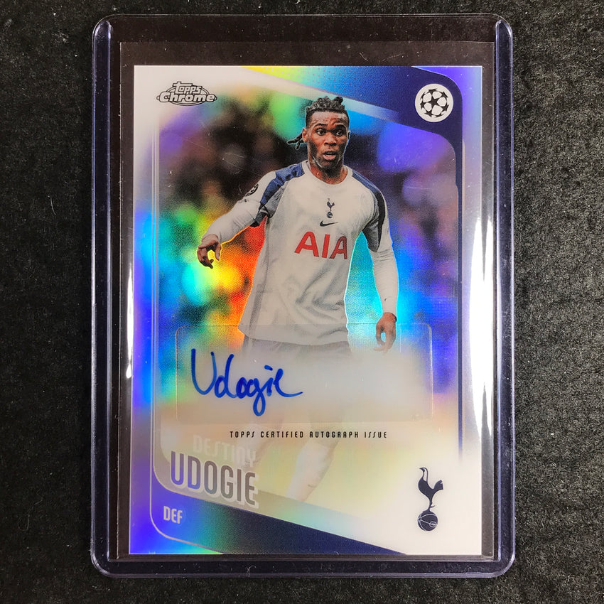 2025-26 Topps Chrome UEFA CC DESTINY UDOGIE Chrome Auto Refractor #DU