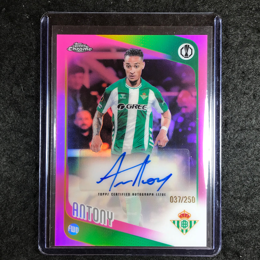 2025-26 Topps Chrome UEFA CC ANTONY Chrome Auto Pink Refractor 37/250