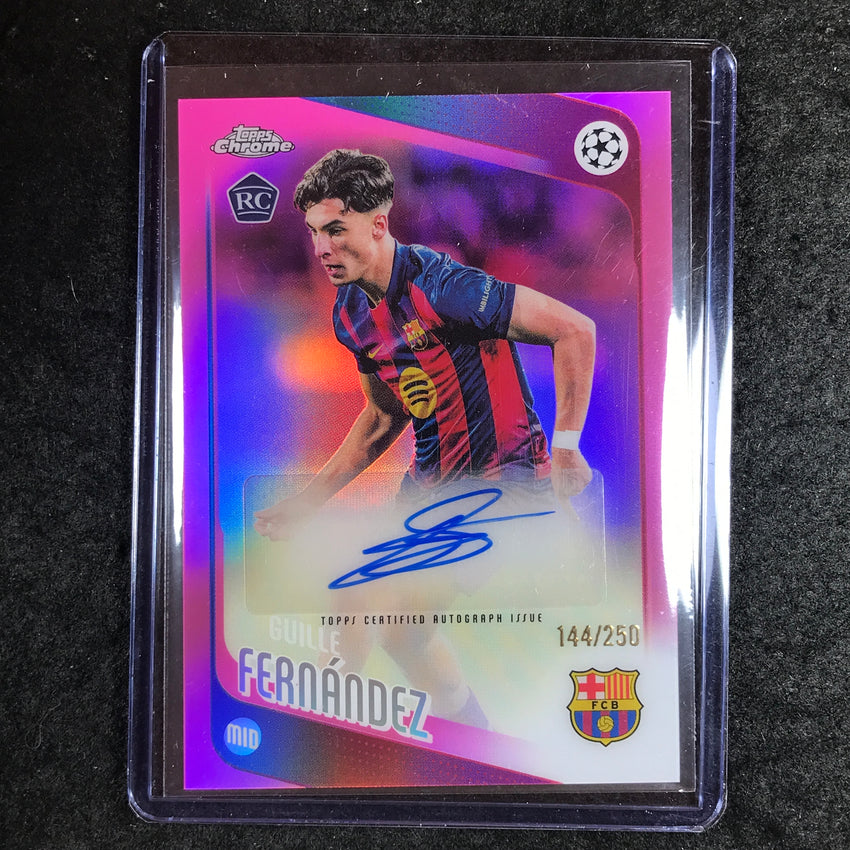 2025-26 Topps Chrome UEFA CC GUILLE FERNANDEZ Rookie Auto Pink Refractor 144/250