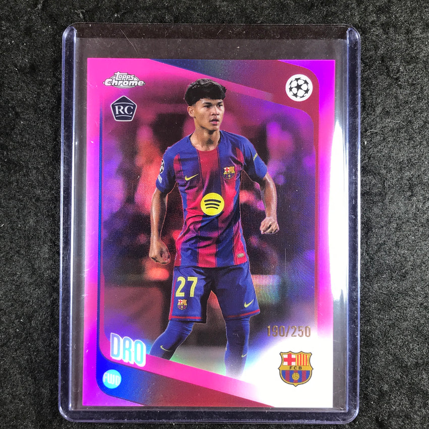 2025-26 Topps Chrome UEFA CC DRO Rookie Pink Refractor 190/250
