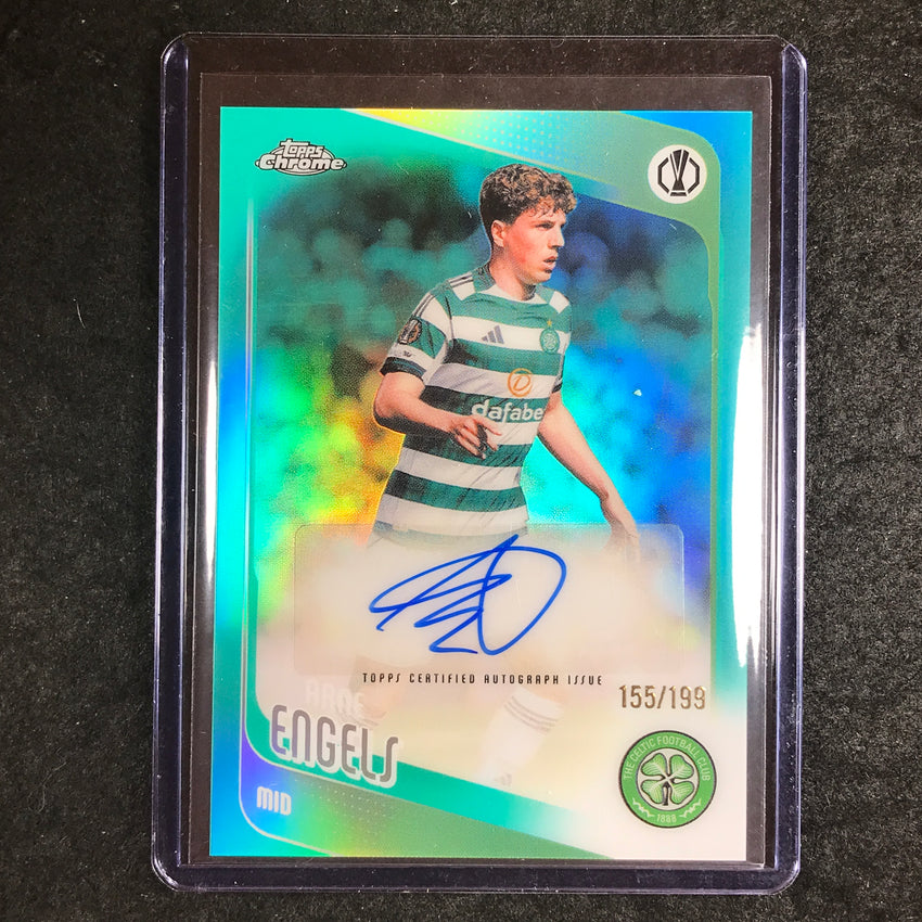 2025-26 Topps Chrome UEFA CC ARNE ENGELS Chrome Auto Aqua Refractor 155/199