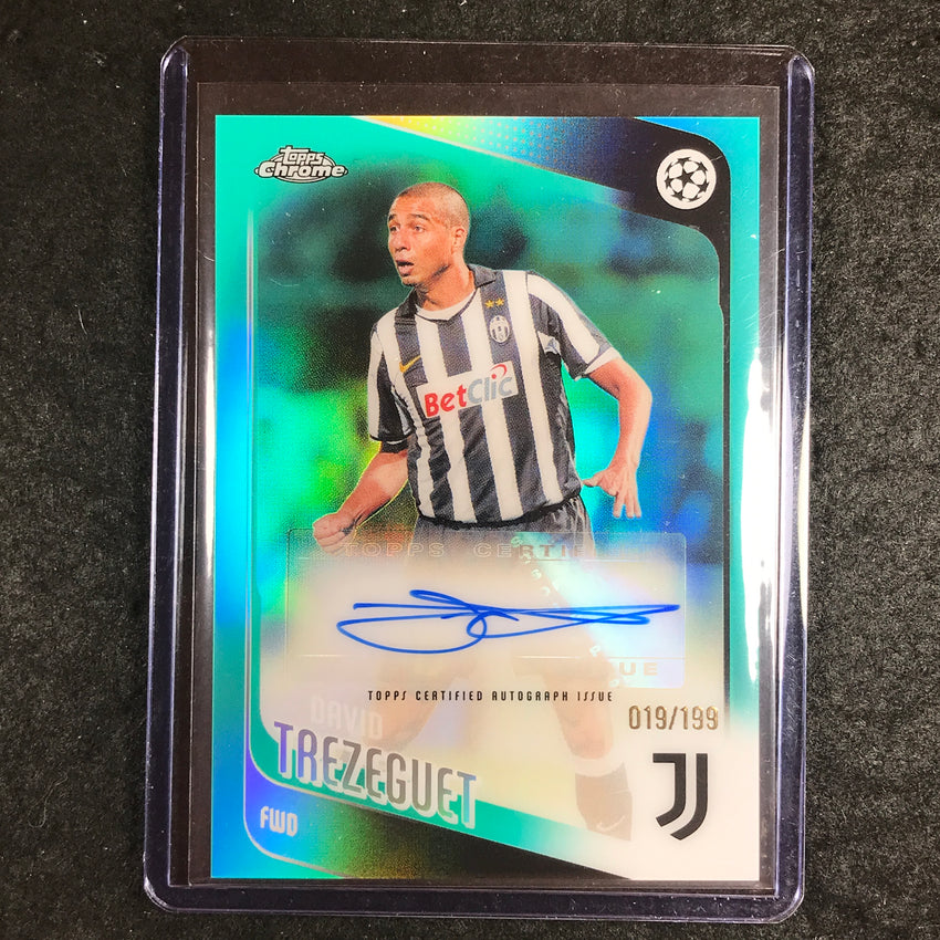 2025-26 Topps Chrome UEFA CC DAVID TREZEGUET Legends Auto Aqua Refractor 19/199