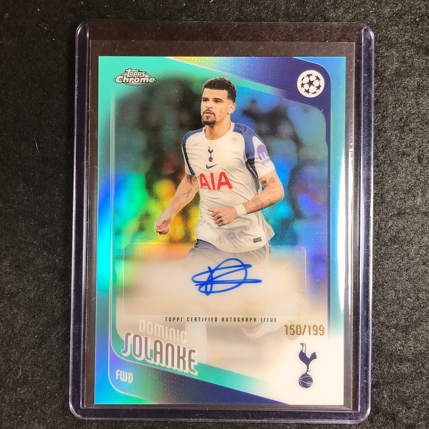 2025-26 Topps Chrome UEFA CC DOMINIC SOLANKE Chrome Auto Aqua Refractor 150/199