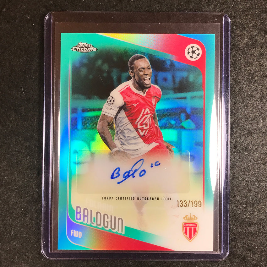 2025-26 Topps Chrome UEFA CC FOLARIN BALOGUN Chrome Auto Aqua Refractor 133/199