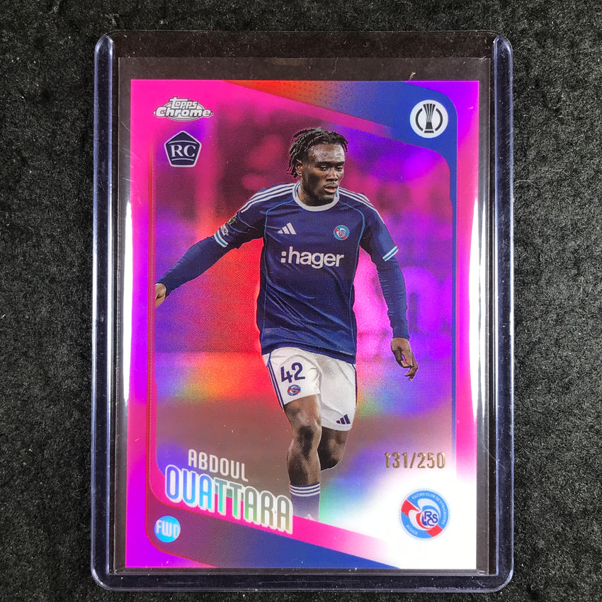 2025-26 Topps Chrome UEFA CC ABDOUL OUATTARA Rookie Pink Refractor 131/250