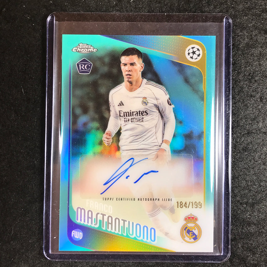 2025-26 Topps Chrome UEFA CC FRANCO MASTANTUONO Rookie Auto Aqua 184/199