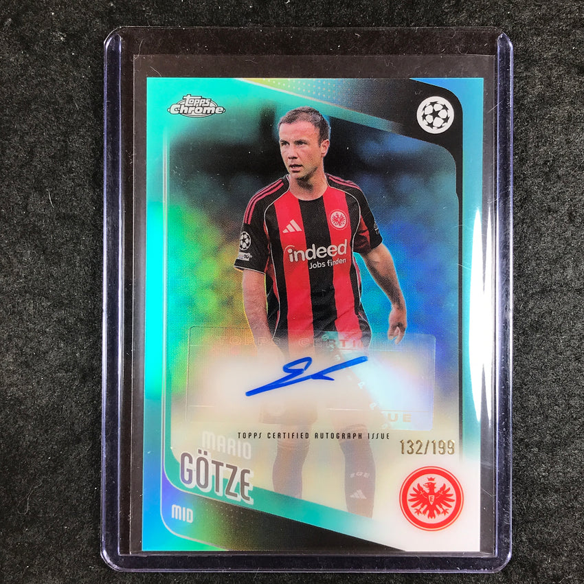 2025-26 Topps Chrome UEFA CC MARIO GOTZE Chrome Auto Aqua Refractor 132/199