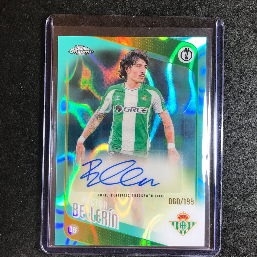 2025-26 Topps Chrome UEFA CC HECTOR BELLERIN Chrome Auto Aqua Lava 60/199