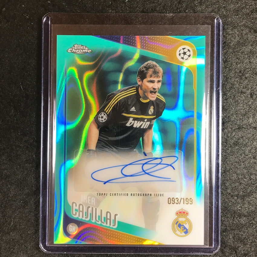 2025-26 Topps Chrome UEFA CC IKER CASILLAS Legends Auto Aqua Lava 93/199