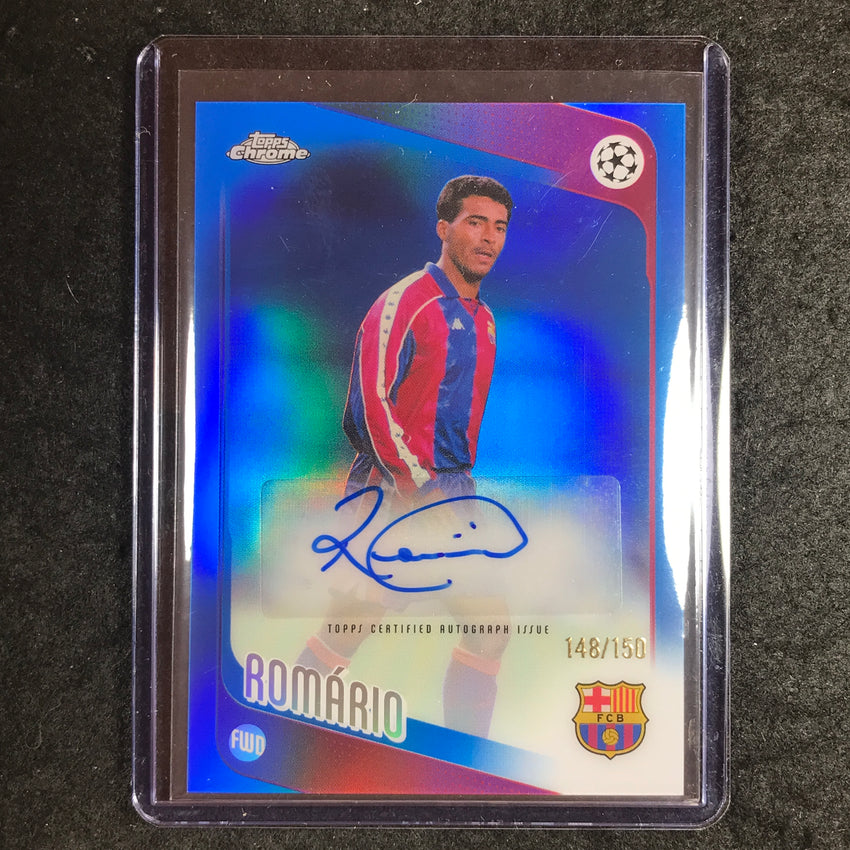2025-26 Topps Chrome UEFA CC ROMARIO Legends Auto Blue Refractor 149/150