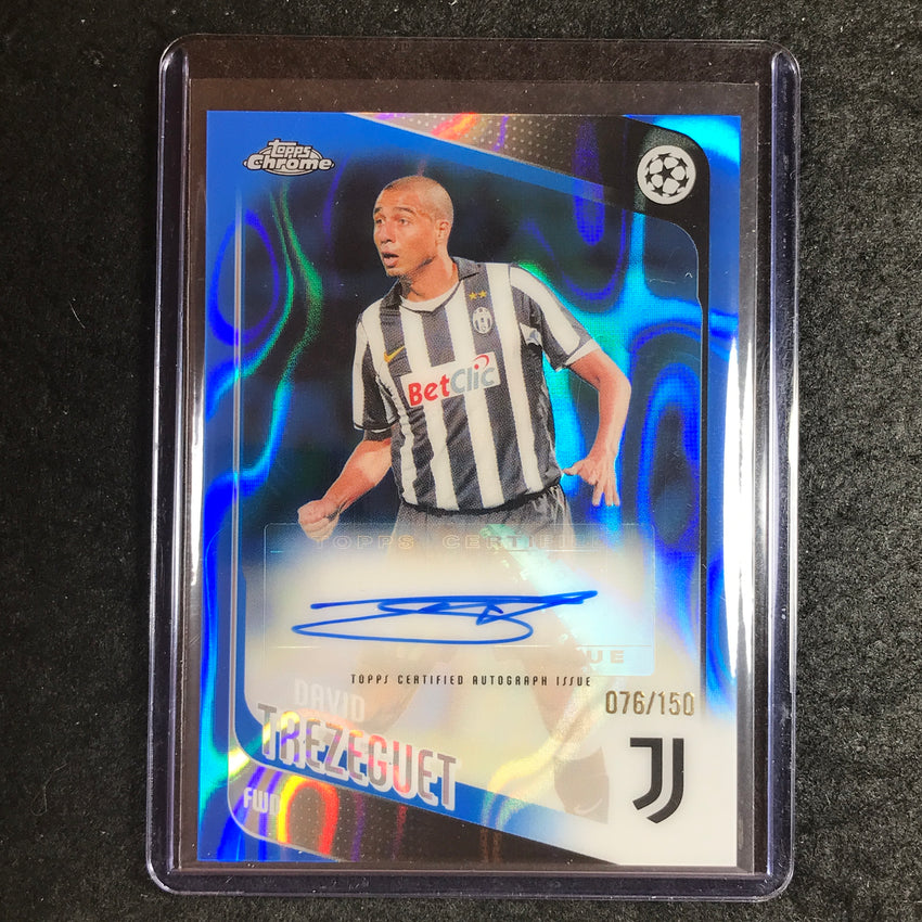 2025-26 Topps Chrome UEFA CC DAVID TREZEGUET Legends Auto Blue Lava 76/150