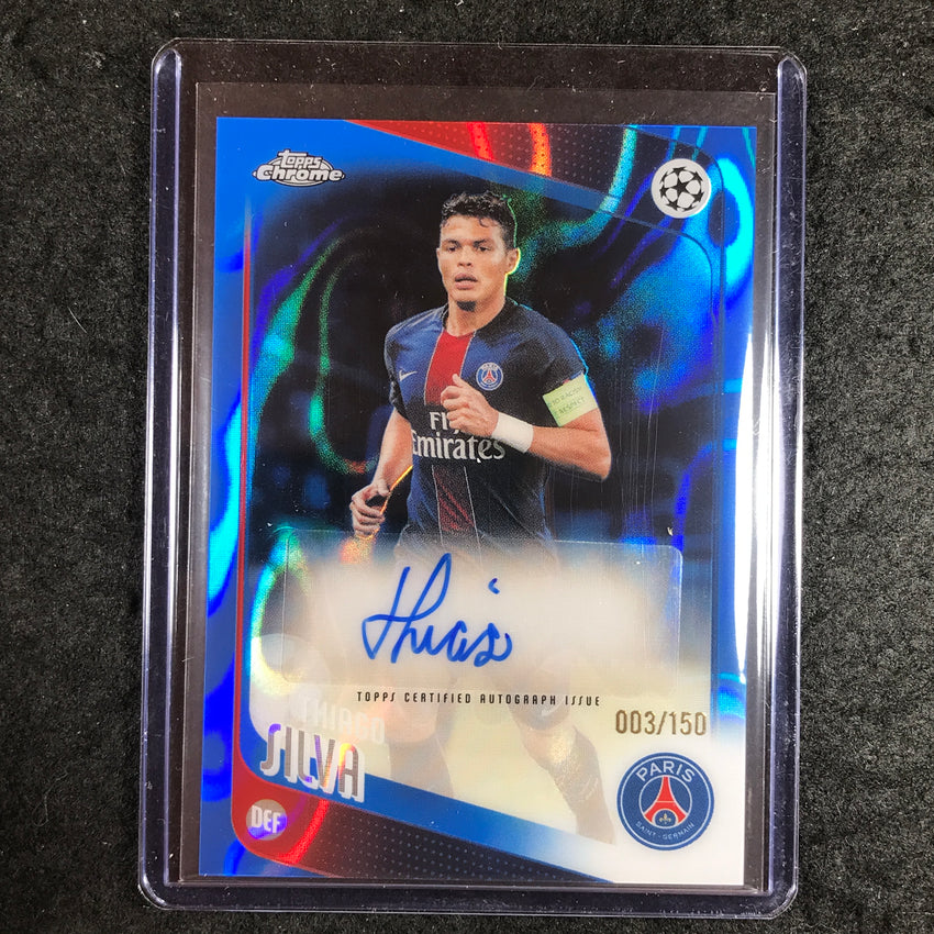 2025-26 Topps Chrome UEFA CC THIAGO SILVA Legends Auto Blue Lava 3/150