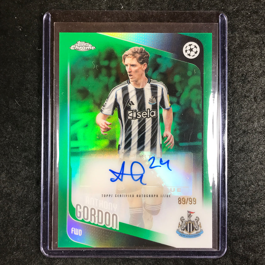 2025-26 Topps Chrome UEFA CC ANTHONY GORDON Chrome Auto Green Refractor 89/99