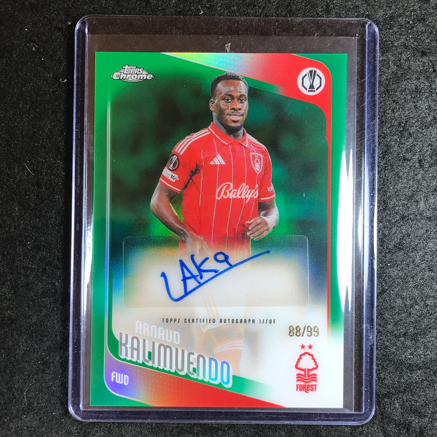 2025-26 Topps Chrome UEFA CC ARNAUD KALIMUENDO Chrome Auto Green Refractor 88/99