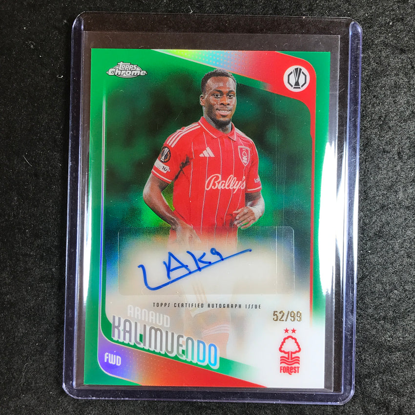 2025-26 Topps Chrome UEFA CC ARNAUD KALIMUENDO Chrome Auto Green Refractor 52/99