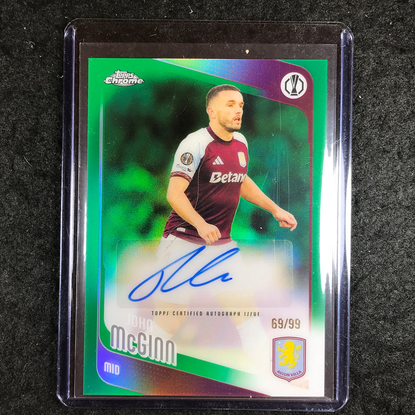 2025-26 Topps Chrome UEFA CC JOHN MCGINN Chrome Auto Green Refractor 69/99