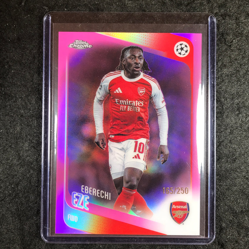 2025-26 Topps Chrome UEFA CC EBERECHI EZE Pink Refractor 165/250