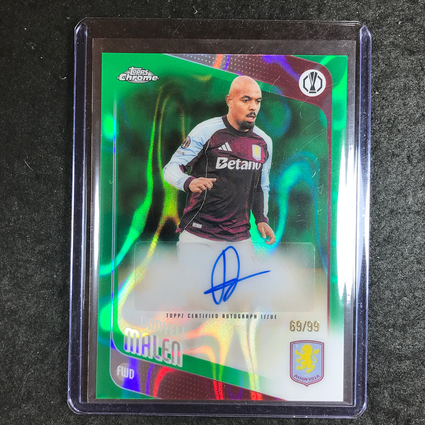2025-26 Topps Chrome UEFA CC DONYELL MALEN Chrome Auto Green Lava 69/99
