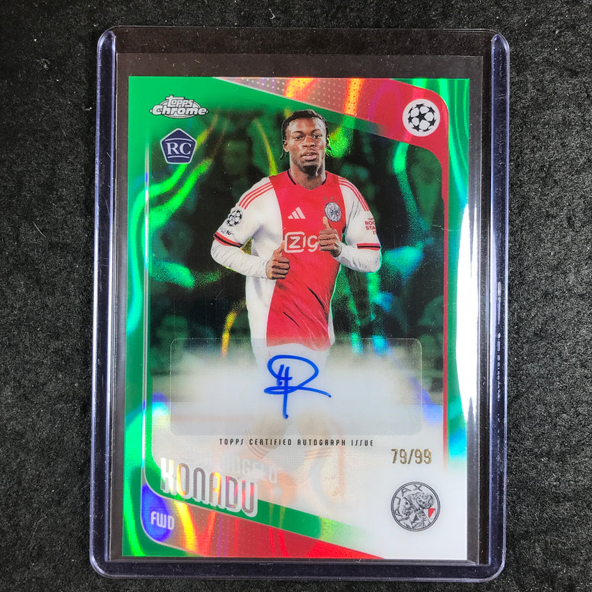 2025-26 Topps Chrome UEFA CC DON-ANGELO KONADU Rookie Auto Green Lava 79/99