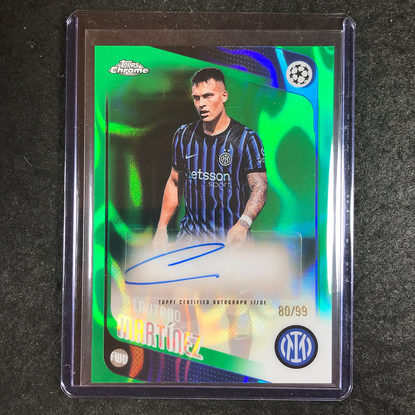 2025-26 Topps Chrome UEFA CC LAUTARO MARTINEZ Chrome Auto Green Lava 80/99