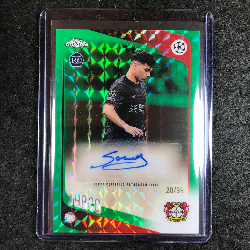 2025-26 Topps Chrome UEFA CC ALEJO SARCO Rookie Auto Green Green Geometric 20/99