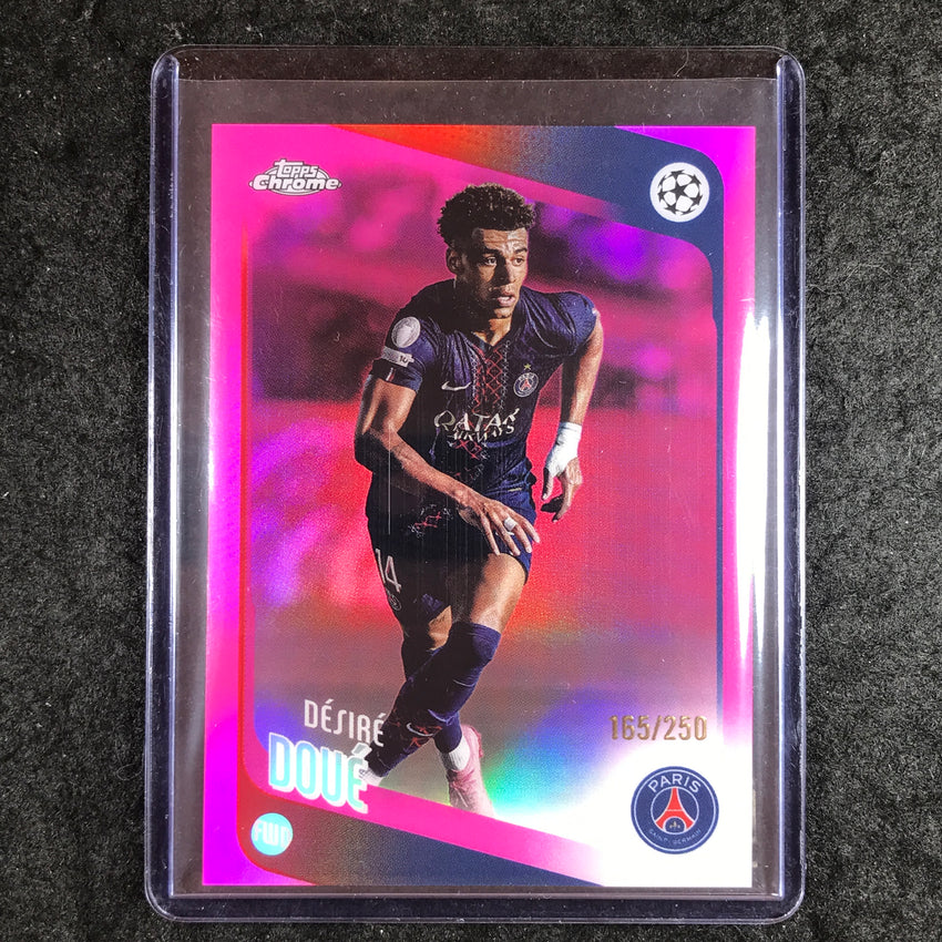 2025-26 Topps Chrome UEFA CC DESIRE DOUE Pink Refractor 165/250