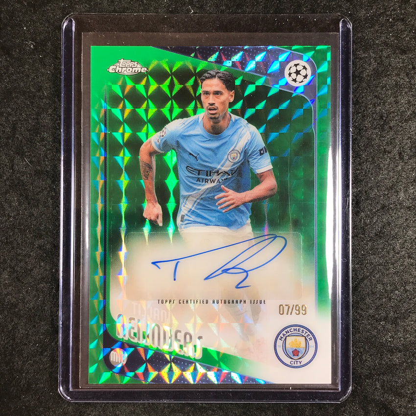 2025-26 Topps Chrome UEFA CC TIJJANI REIJNDERS Auto Green Green Geometric 7/99