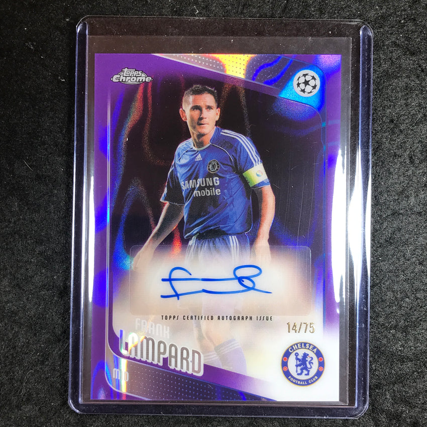 2025-26 Topps Chrome UEFA CC FRANK LAMPARD Legends Auto Purple Lava 14/75