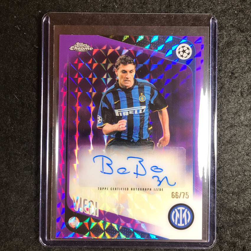 2025-26 Topps Chrome UEFA CC CHRISTIAN VIERI Legends Auto Purple Geometric 66/75