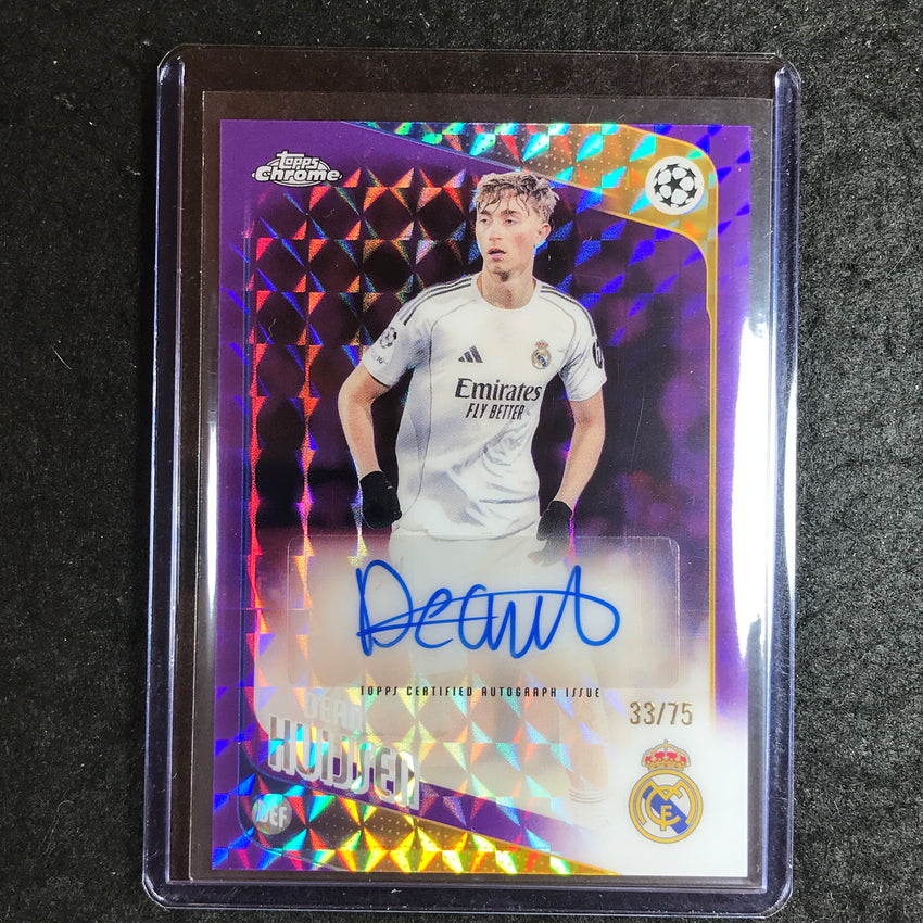 2025-26 Topps Chrome UEFA CC DEAN HUIJSEN Chrome Auto Purple Geometric 33/75