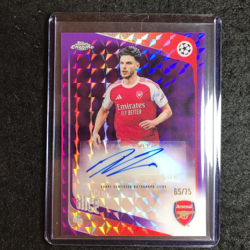 2025-26 Topps Chrome UEFA CC DECLAN RICE Chrome Auto Purple Geometric 65/75