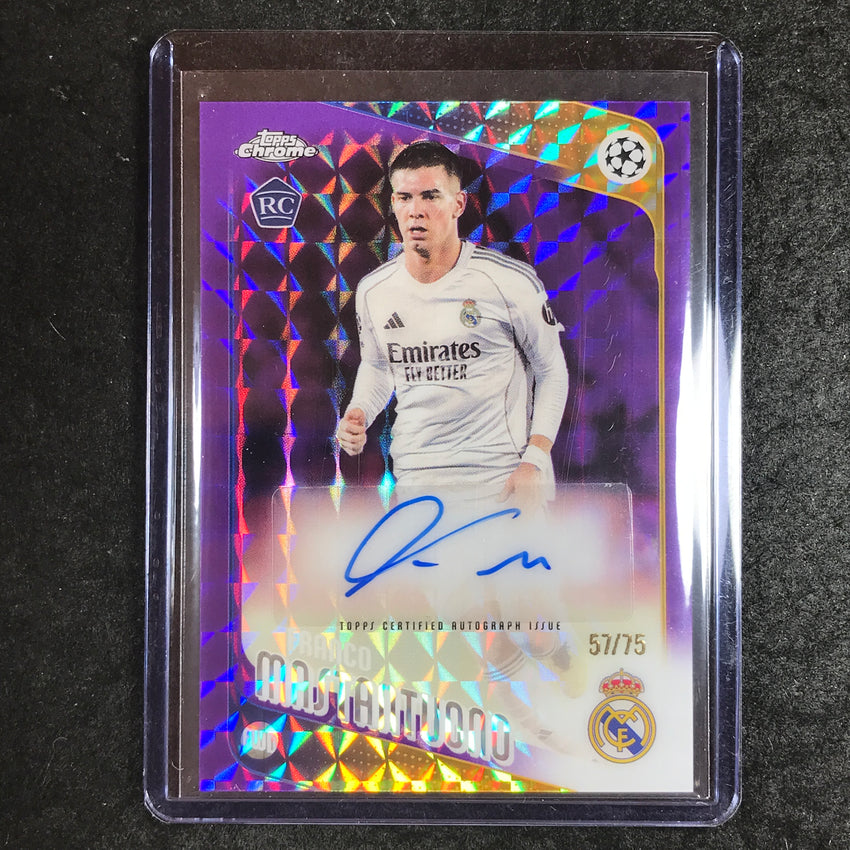 2025-26 Topps Chrome UEFA CC FRANCO MASTANTUONO Auto Purple Geometric 57/75