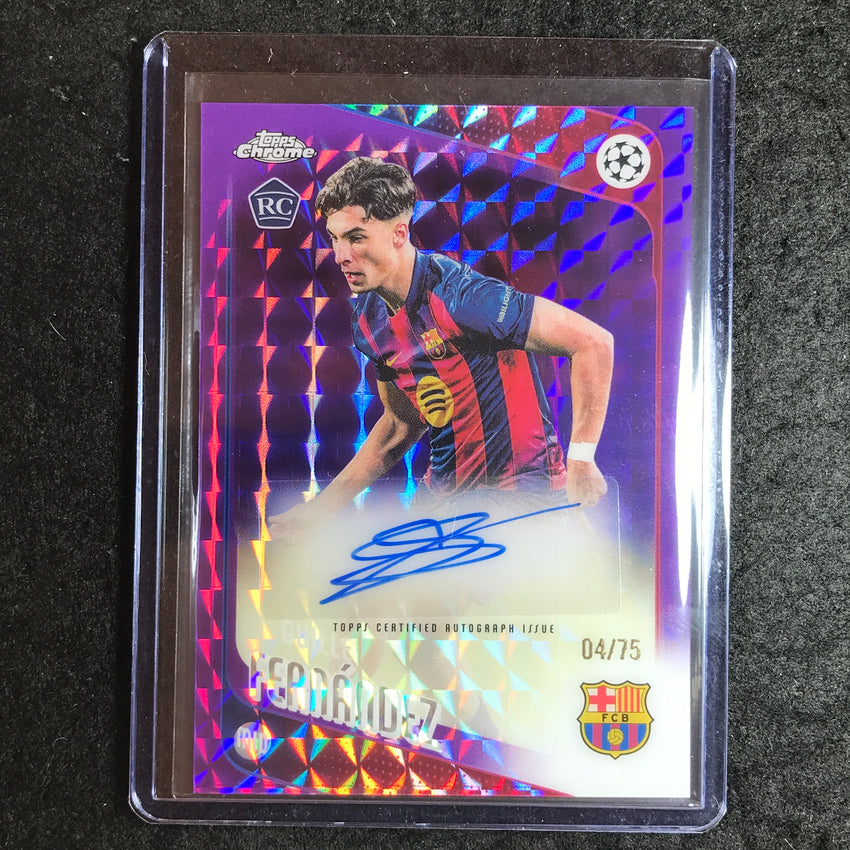 2025-26 Topps Chrome UEFA CC GUILLE FERNANDEZ Rookie Auto Purple Geometric 4/75