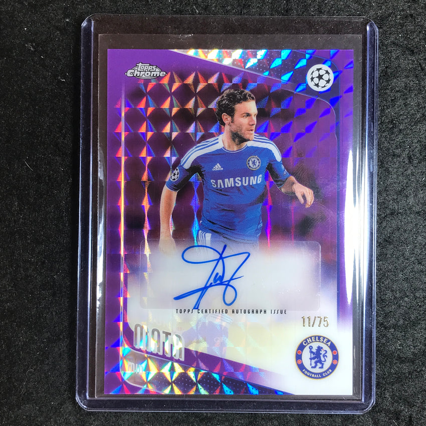 2025-26 Topps Chrome UEFA CC JUAN MATA Legends Auto Purple Geometric 11/75