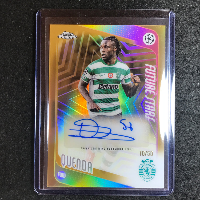 2025-26 Topps Chrome UEFA CC GEOVANY QUENDA Stars Auto Gold Refractor 10/50