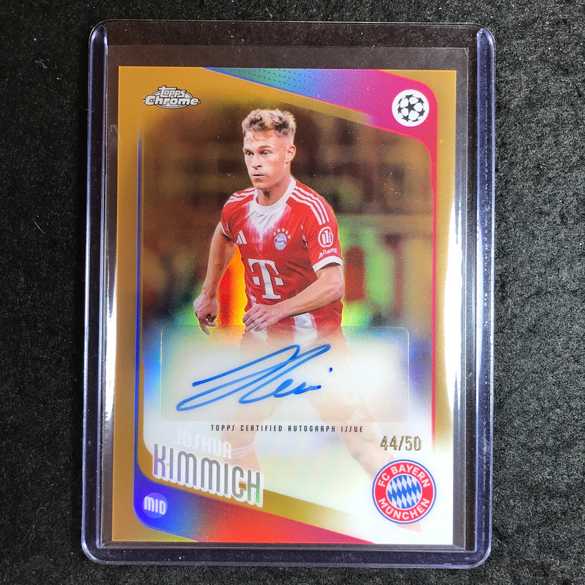 2025-26 Topps Chrome UEFA CC JOSHUA KIMMICH Chrome Auto Gold Refractor 44/50